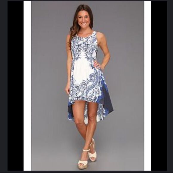 FREE PEOPLE RUSSIAN PLATE DRESS INDIGO SZ L - Picture 2 of 5